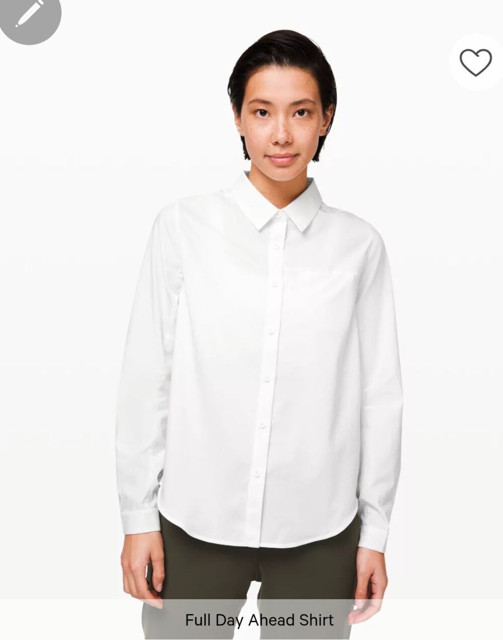 LULULEMON sz 10 white Full Day Ahead SHIRT long sleeve